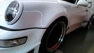 Porsche weiss Nahaufnahme